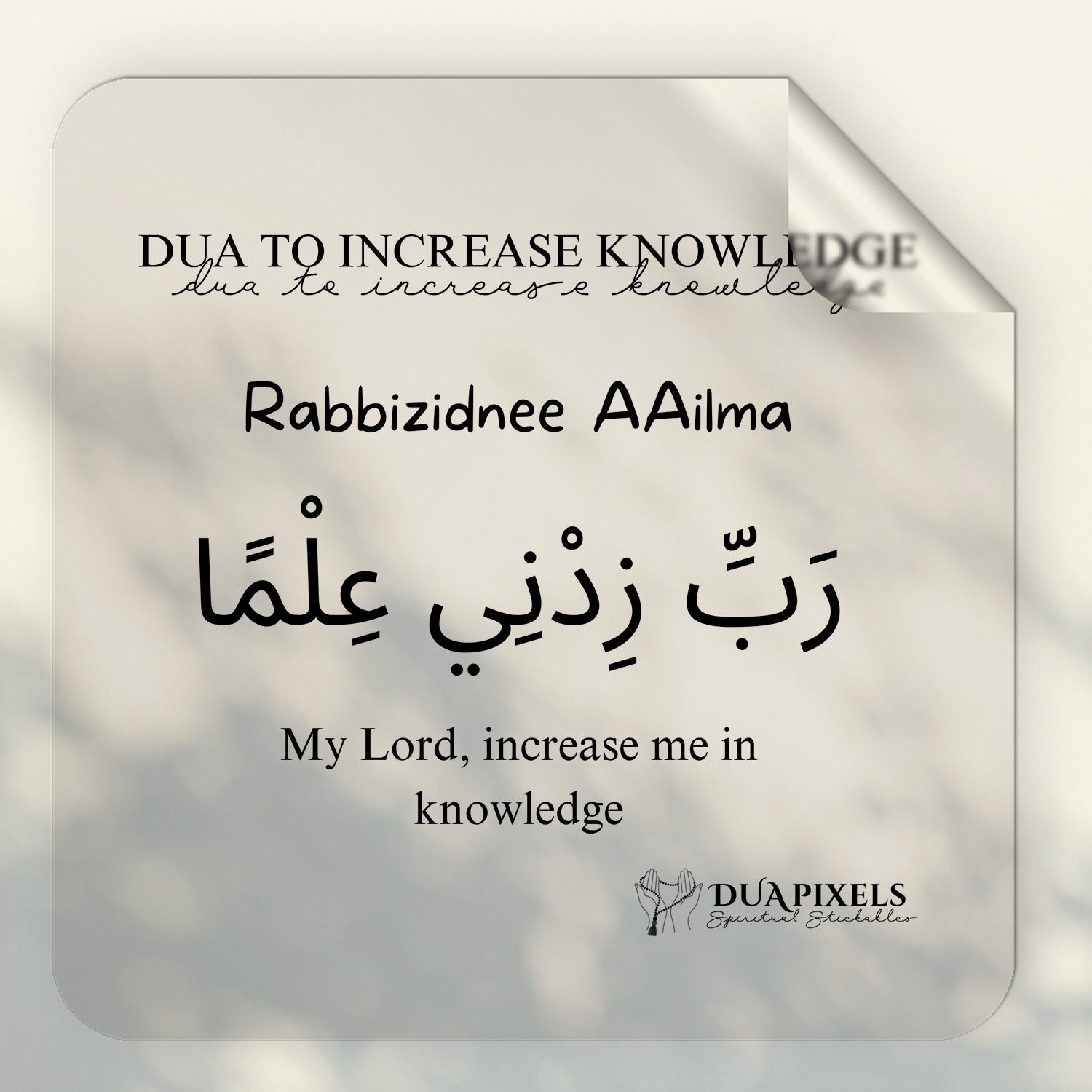 Dua to Increase Knowledge Dua Pixels UAE